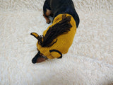 Knitted Donkey Snood Hat for Dachshund - Handmade Dog Costume with Ears and Mane