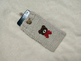 Bear Phone Sleeve, Universal Crochet Cell Phone Pouch 6.7x3.5", Cute Teddy Bear Phone Case, Soft Yarn Sock for iPhone Samsung, Cozy Gift