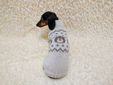 Alpaca wool clothes dog sweater with llama and sheep