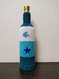 Knit Coastal Wine Bottle Sweaters | Starfish & Fish Sea Theme Decor
