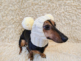 Hat winter pet wool with pompoms,clothes warm hat for dog