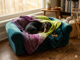 Handmade knitted wool blanket for dog, cat, dachshund, cozy warm pet wool blanket, knitted blanket for dogs or cats
