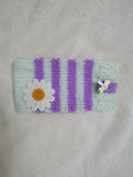 Daisy Phone Sock, Knit Striped Phone Sleeve, Cute Flower Phone Case Pouch, Handmade Cotton Phone Bag, Gift for her, Cozy Phone Holder
