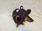Bear Summer sun hat dogs with holes for ears. Hand knitted sun cap dachshund. Stylish Pet Photo Props and Gift Dog Moms