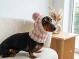 Dog hat with pom poms wool, warm hat for dachshund, wool hat for small dogs