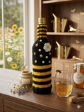 Handmade Bee Wine Bottle Cover | Knit Honeybee Bottle Cozy Gift