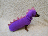 Hand-Knitted Dinosaur Dog Costume for Small Dogs and Dachshunds