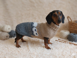 Alpaca wool clothes dog sweater with llama and sheep