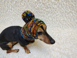 Cozy Winter Dog Balaclava Snood | Hand-Knit Pet Hat with Pom-Pom