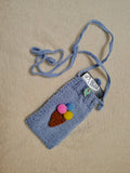 Ice Cream Knitted Phone Crossbody Bag | Cute Summer Smartphone Sleeve with Strap | Handmade Sweet Dessert Tech Pouch | Fun Birthday Gift for Her