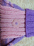 Handmade Knit Dachshund Sweater - Purple Floral Dog Jumper