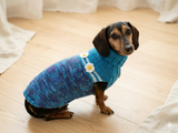 Dachshund Sweater with Flowers - Exclusive Warm Winter Clothes for Dogs