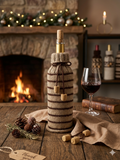 Knitted striped sweater for a bottle of wine