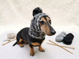 Handcrafted Pom-Pom Dog Hat | Warm Woolen Balaclava for Dogs