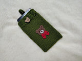 Bear Phone Sleeve, Universal Crochet Cell Phone Pouch 6.7x3.5", Cute Teddy Bear Phone Case, Soft Yarn Sock for iPhone Samsung, Cozy Gift
