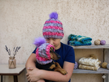 Matching Mother & Dog Knit Hat Snood Set