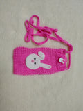 Knitted Bunny Phone Sleeve with Strap, Cute Rabbit Crossbody Phone Bag, Handmade Crochet Phone Sock, Kawaii Animal Phone Pouch