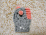Double Pom Pom Dog Hat, Hand Knitted Winter Dog Beanie, Warm Wool Dog Snood for Small Dogs