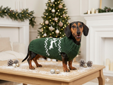 Christmas dog sweater with reindeer Norwegian pattern jumper for dachshund
