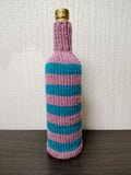 Handmade Knitted Wine Bottle Cover with Cable Stitch – Aesthetic Gift Decor