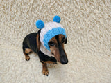 Double Pom Pom Dog Hat — Warm Wool Blend Winter Accessory