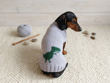 Clothes for a dachshund or small dog knitted winter wool warm jumper with a pattern