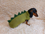 Dachshund dinosaur knitted sweater, dinosaur sweater for dogs, clothes dinosaur knitted sweater for dogs