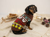 Trees, Gifts, Bears, Snowflakes Christmas sweater for dog bright festive costume , Holiday New Year clothes pet apparel outfit dachshund