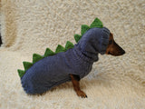 Soft Dinosaur Costume for Dogs – Knitted Sweater and Hat Bundle