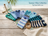 Handmade Knit Nautical Phone Case - Summer Vibes Collection-Nautical Striped Knit Phone Sleeve -Cute Coastal Phone Pouch