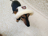 Teddy Bear Summer sun hat dogs with holes for ears. Hand knitted sun cap dachshund. Stylish Pet Photo Props and Gift Dog Moms