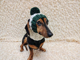 Cute Hand-Knitted Dachshund Snood and Pom-Pom Beanie Set - Cozy Dog Hat and Neck Warmer