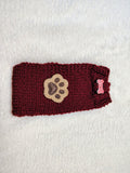 Dog Lover Knitted Phone Case with Paw Embroidery | Soft Wool Phone Sleeve | Wiener Dog Pouch with Bone Button | Cute Puppy Paw Gift for Her