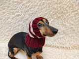 Mohair Wool Super Warm Dog Hat , Designer Pet Party Clothes outfit, Winter cloches knitted Dachshund Beanie
