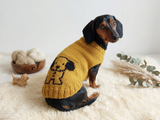 Knitted sweater with a dog for dachshunds or small dogs,Knitted clothes for dogs jumper with a dog