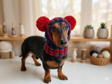 Hat winter pet wool with pompoms,clothes warm hat for dog