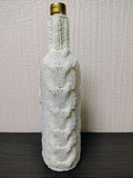 Handmade Knitted Wine Bottle Cover with Cable Stitch – Aesthetic Gift Decor
