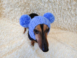 Clothing for miniature dachshund or small dog hat with two pompons