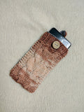 Cozy Cable Knit Phone Sock - Universal Smartphone Protective Sleeve - Hand Knitted Woolen Phone Bag with Button Closure - Boho Style Phone Accessory