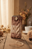 Cozy Cable Knit Phone Sock - Universal Smartphone Protective Sleeve - Hand Knitted Woolen Phone Bag with Button Closure - Boho Style Phone Accessory
