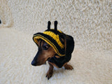 Bee Dog Bucket Hat, summer panama cap with open ears dachshund, pet clothes photo shoot gift dog's mom