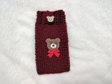 Bear Phone Sleeve, Universal Crochet Cell Phone Pouch 6.7x3.5", Cute Teddy Bear Phone Case, Soft Yarn Sock for iPhone Samsung, Cozy Gift