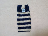 Handmade Knit Nautical Phone Case - Summer Vibes Collection-Nautical Striped Knit Phone Sleeve -Cute Coastal Phone Pouch
