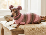Costume for miniature dachshund sweater and hat, Doxie sweater and hat set