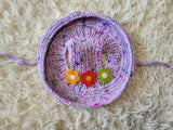Crochet Dog Sun Hat with Flower Appliqué - Handmade Dachshund Bucket Hat - Floral Pet Summer Accessory - Cute Dog Bonnet with Ear Holes
