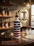 Coastal Knit Bottle Sweater with Miniature Ship Wheel