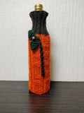 Knit Pumpkin Wine Bottle Cover | Autumn Fall Thanksgiving Decor