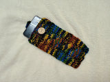 Knitted Wool Phone Sleeve, Universal Smartphone Pouch 6.7x3.5", Cozy Knit Cell Phone Case, Aesthetic Tech Accessory, Handmade Gift for Her
