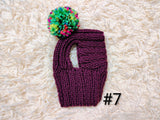 Dog Snood with Pom Pom, Knitted Dog Balaclava, Winter Dog Hat for Small Dogs, Puppy Snood, Dachshund Outfit, Pet Gift, Warm Dog Clothes