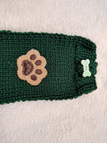Dog Lover Knitted Phone Case with Paw Embroidery | Soft Wool Phone Sleeve | Wiener Dog Pouch with Bone Button | Cute Puppy Paw Gift for Her